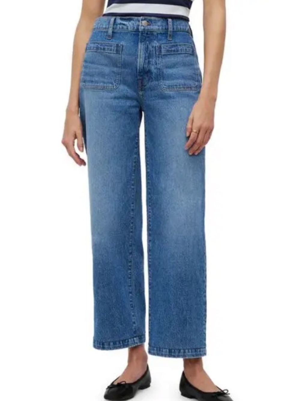 Madewell The Perfect Vintage Patch Pocket Wide Leg Jeans Size 28